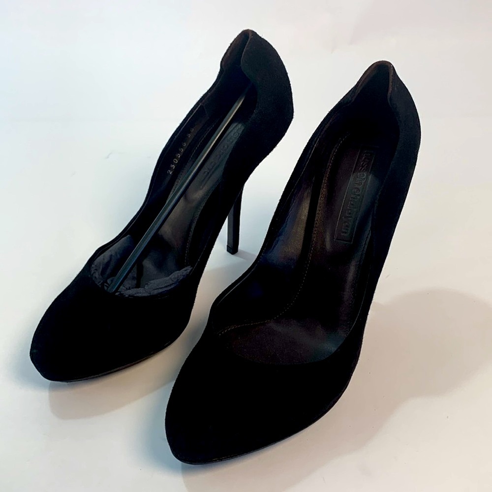 New Hussein Chalayan suede high heels pumps black size 36.5